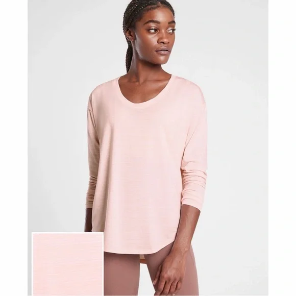 Athleta Cloudlight Stratus Striped Top - Pink NWT SZ 1X - Picture 3 of 14